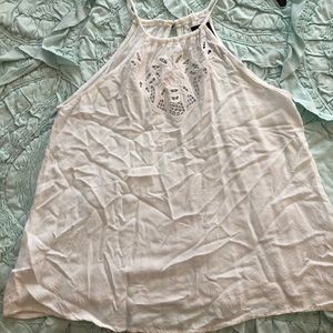 White Cut out Tank Top